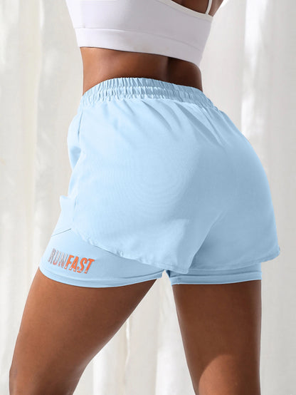 Women's High Rise Yoga Shorts - Elastic Waistband, Breathable Running Shorts