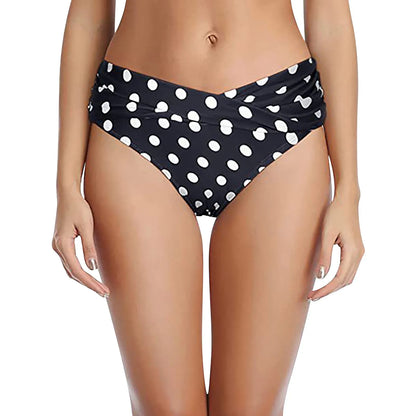Women's Various Patterns Classic High Quality Low Waist Ruched Bikini Panties Fashionable Summer Thin Comfy Swimsuit Briefs