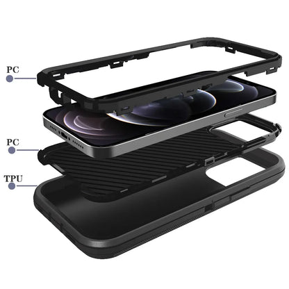Luxury OTT Armor BOX Phone Case for IPhone 17 Air 16 15 14 Plus 13 12 Pro Max Soft Bumpers with Belt Clamp Protective Hard Cover