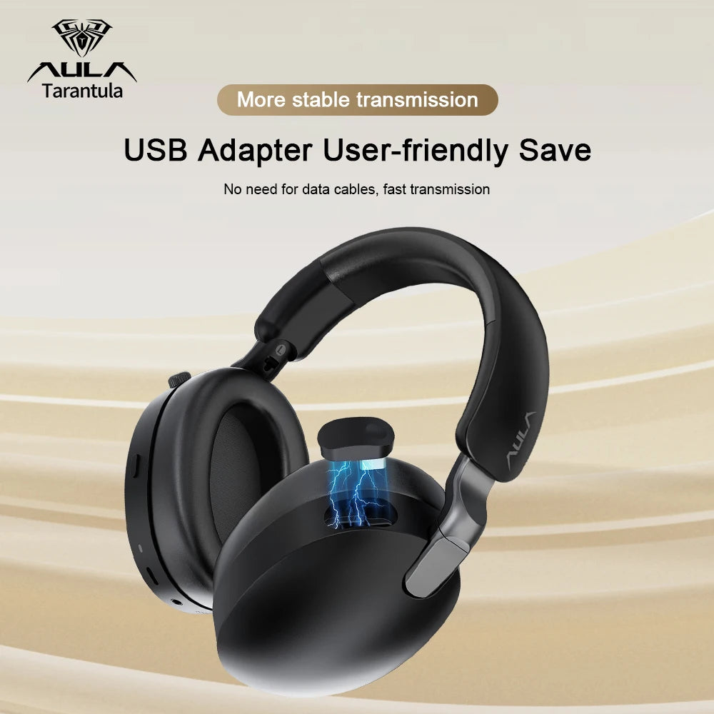 AULA New A500 Wireless Head-mounted Headphone 2.4G/Bluetooth/Wired Nolse Reduction Headsets E-sports Gaming Earphones with Mic
