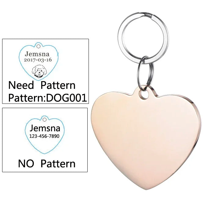 Dog ID Tag Free Engraving Name Tel Pet Collar Harness Pendant Clothes Accessories For Cat Custom Puppy Kitten Leash Pet Supplies