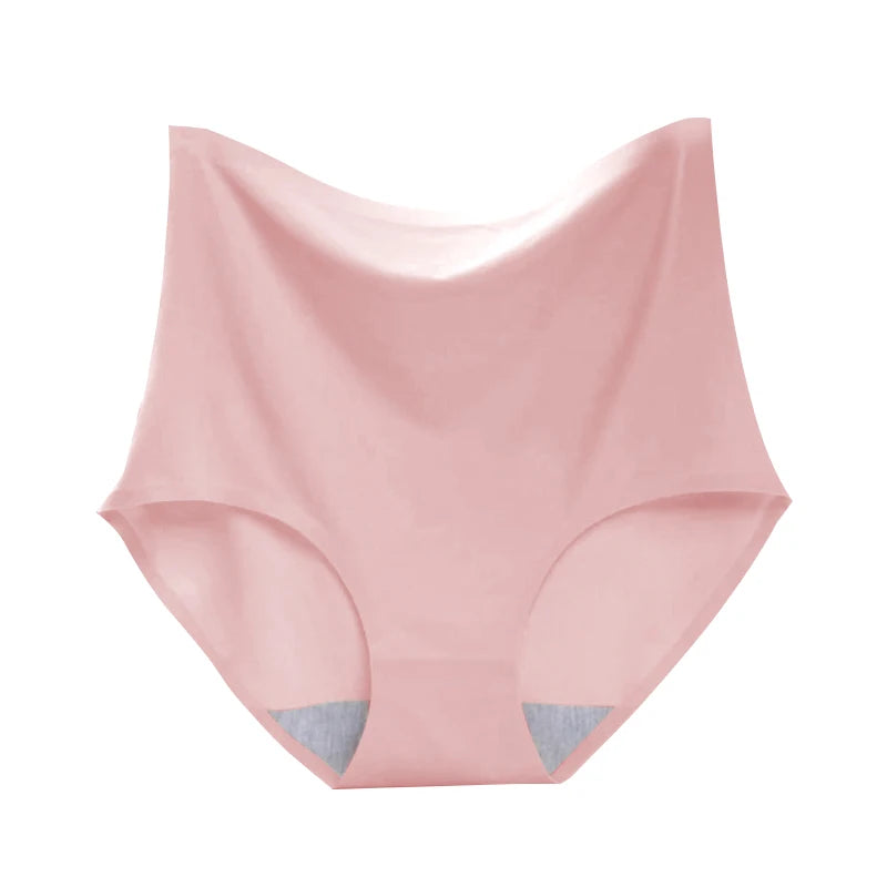 Women's underwear ice silk High waist Seamless Panties soft Lingerie Slimming Abdomen In Hip Lift plus size Breathable Briefs
