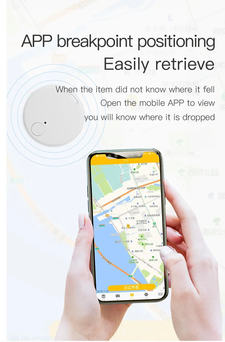 Mini GPS Tracker for Children's Pets Lost Alert Tag Bluetooth 5.0 Smart Keychain Wallet Key Location Tracker with Photo Function