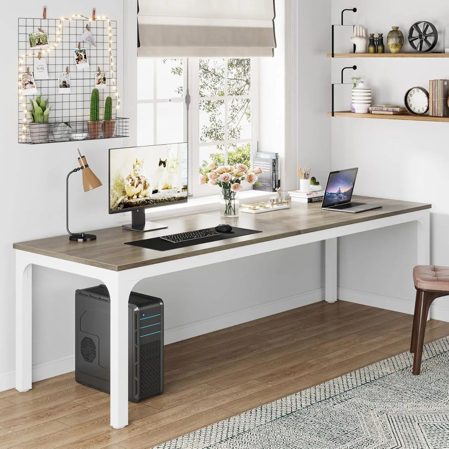 Extra Long Computer Desk – 78 Inch Double Person Desk | Home Office Workstation
