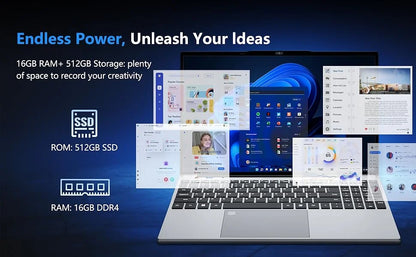 Intel Core I9-9900 15.6 Inch 16GB RAM Backlit Fingerprint Unlock Laptop Windows 11 Office Study NoteBook Gaming Computer PC