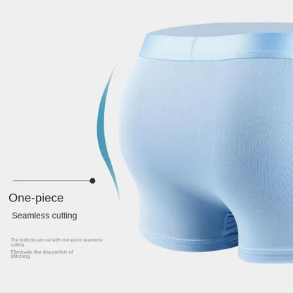 Mens Ice Silk Boxer Shorts - Breathable Cool Underwear Sexy Thin Lingerie Sizes L-6XL 4pcs Set
