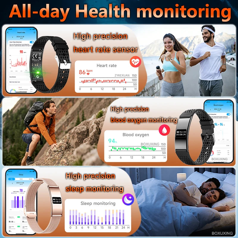 New Men Sports Smart Bracelet Heart Rate Fitness Tracker IPX8 Waterproof Smart Band Pedometer Call Reminder Smartwatches Women