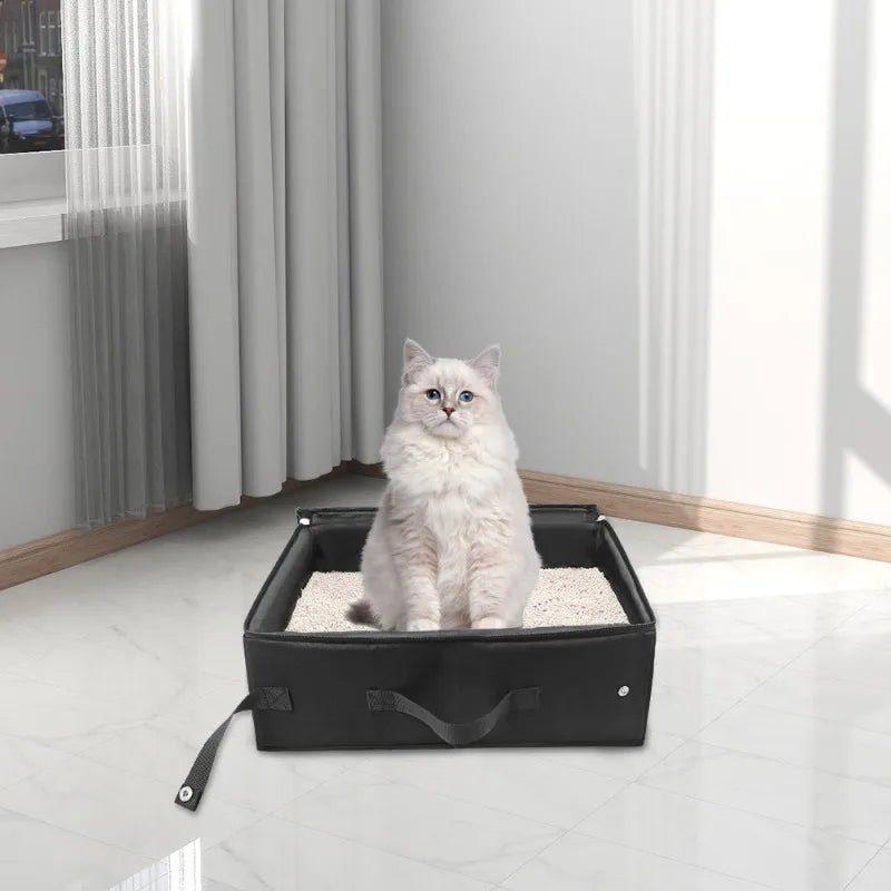 Portable Foldable Cat Litter Box - Waterproof Travel Pet Toilet Tray - ZOOMNSTORE