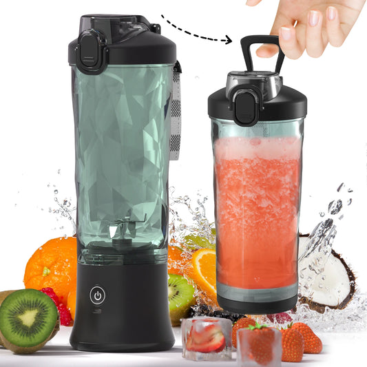 Portable Electric Blender - 600ML USB Rechargeable Fruit Mixer
