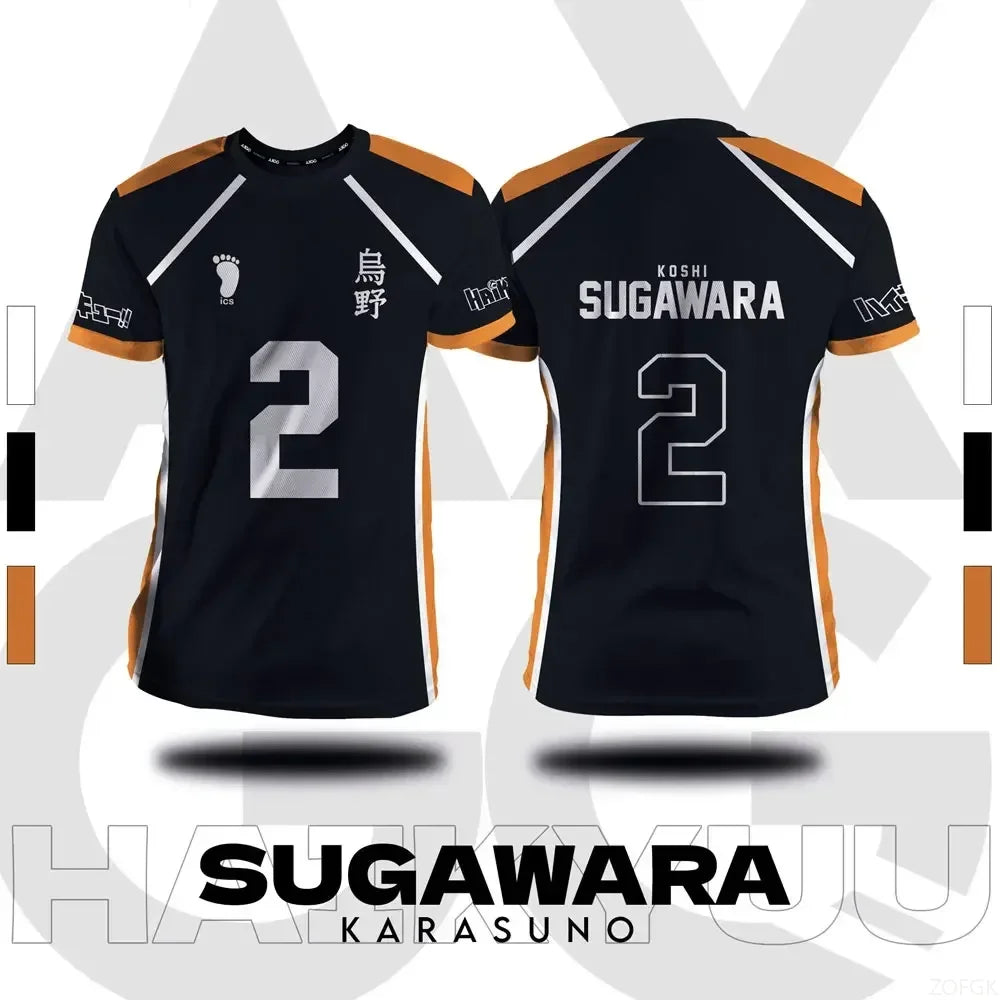 Haikyuu Fukurodani Hinata Cartoon Anime Cosplay Men Jersey Summer Short Sleeve Children Tee Top 2025 New Fashion