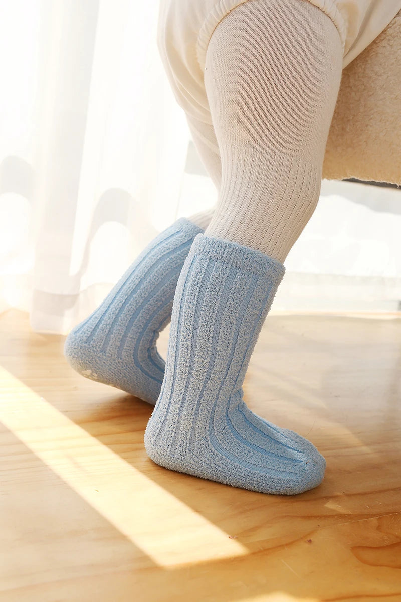 Kids Socks Thick Cold Winter Socks Super Warm Baby Snow Socks Christmas Gifts Coral Fleece Silicone Non-slip Floor Socks