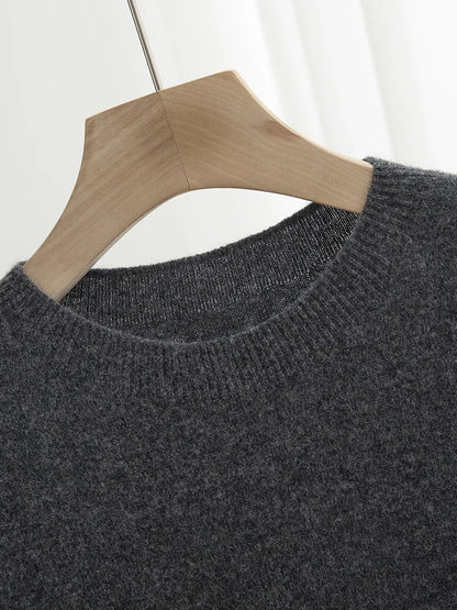 Men Classical T-shirt 100% Merino Wool Sweater O-neck Short Sleeve Pullover Smart Casual Basic Clothing Cashmere Knitwear Tops