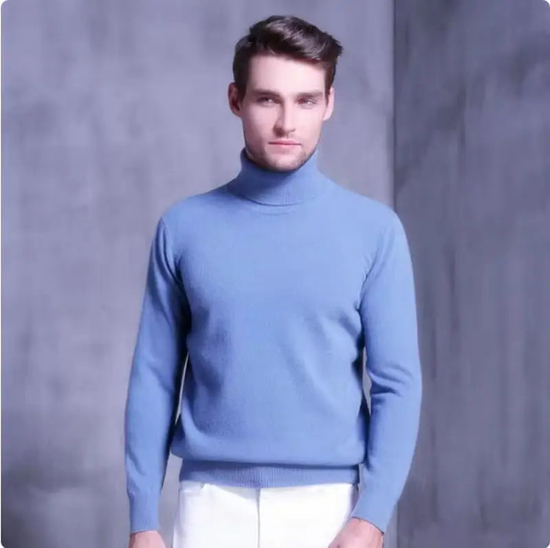 Cashmere Cotton Blend Turtleneck Men Jumper 2025 Autumn Winter Wram Clothes Vetement Homme Pull Homme Hiver Man Pullover Sweater