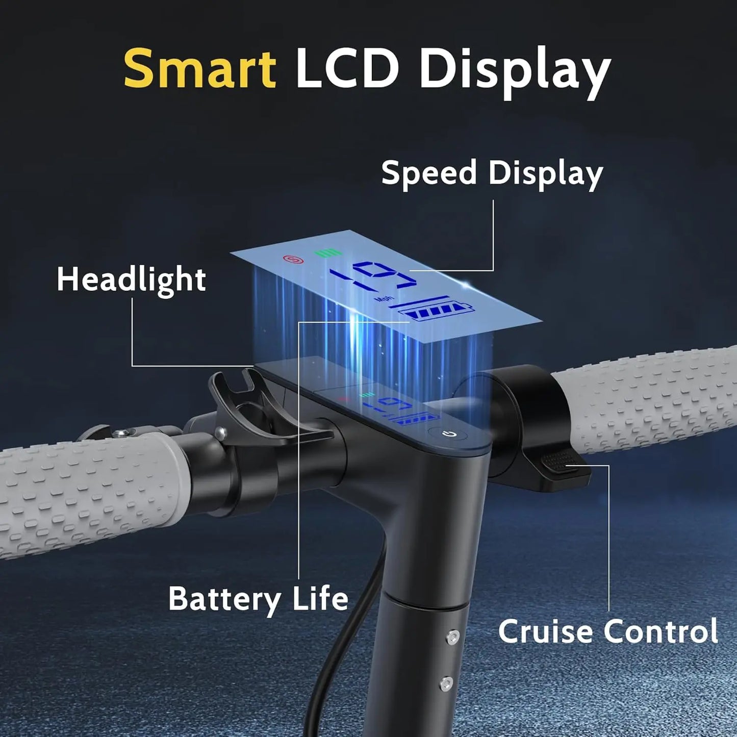 NAVIC T5 Electric Scooter 350W 19MPH APP Smart Control Scooter 8.5inch Solid tire Folding E-Scooter 22Miles Max Range for Adult