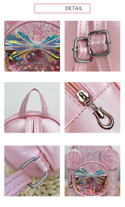 Cute Sequin Backpack for Girls - Cartoon Princess Kindergarten Schoolbag - ZOOMNSTORE