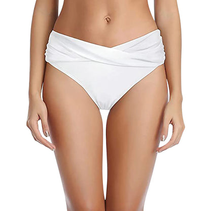 Women's Various Patterns Classic High Quality Low Waist Ruched Bikini Panties Fashionable Summer Thin Comfy Swimsuit Briefs