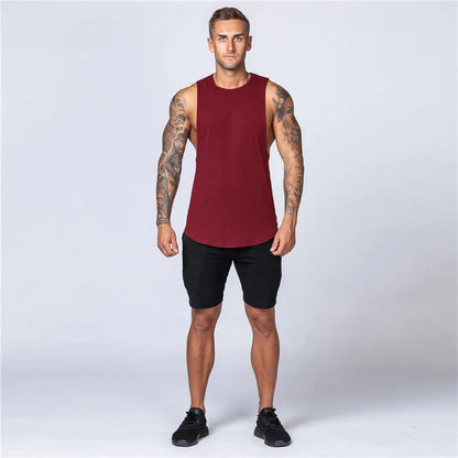 Men Cotton Sleeveless Shirt Casual Gym Tank Top Man Quick Dry Fitness Basketball Vest Bodybuilding Running t-Shirt Man Clothing