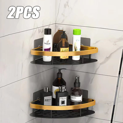 Wall-Mounted Bathroom Corner Shelf - Non-Perforated Shower Storage Organizer