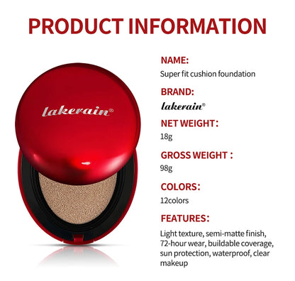 Sunscreen Cushion Foundation Fit Cushion Foundation Full Coverage Waterproof Long-lasting Concealer Long-lasting Korean Makeup
