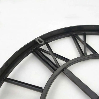 Modern 3D Large Wall Clock - Retro Roman Numerals Silent Metal Decoration