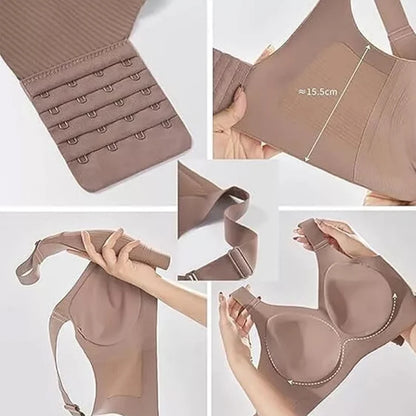 2025 Women's Seamless Underwear Thin Style Plus Size Removable Bra Anti-Sagging Wire-Free