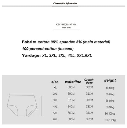 3pcs Cotton Women Panties Lady Plus Size Underwear Large Size High Waist Briefs Breathable Solid Color Female Lingerie