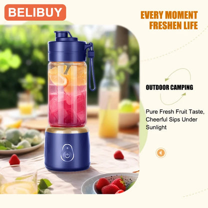 Portable Electric Blender - 600ML USB Rechargeable Fruit Mixer  Smoothie Maker
