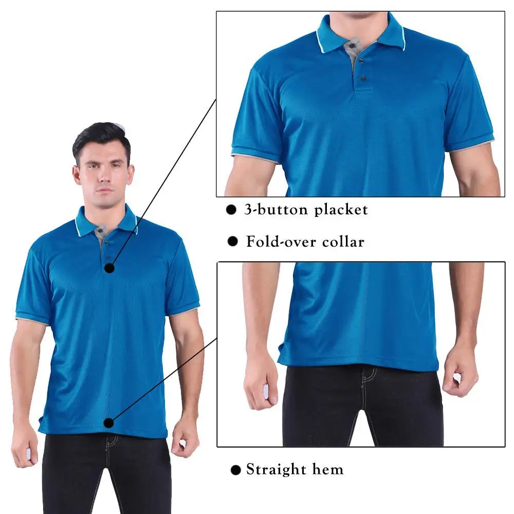 True Classic Novelty Polo Shirts for Men – Mens Polo Shirts Short Sleeve Quick Dry Fit Golf Athletic Shirt for Men