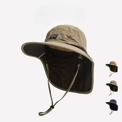 Unisex Windproof Quick-Dry Fisherman Hat Mesh Breathable Fishing Cap with Neck Flap & UV Protection for Outdoor Fishing Hikin