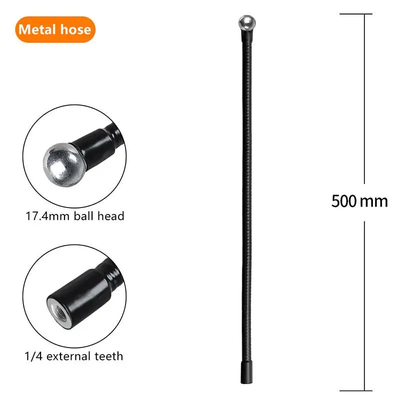 Flexible Metal Tube Rod Monopod Selfie Stick Stands With 1/4inch Screws Ball Head Extension Arm For Camera Phone Tripod