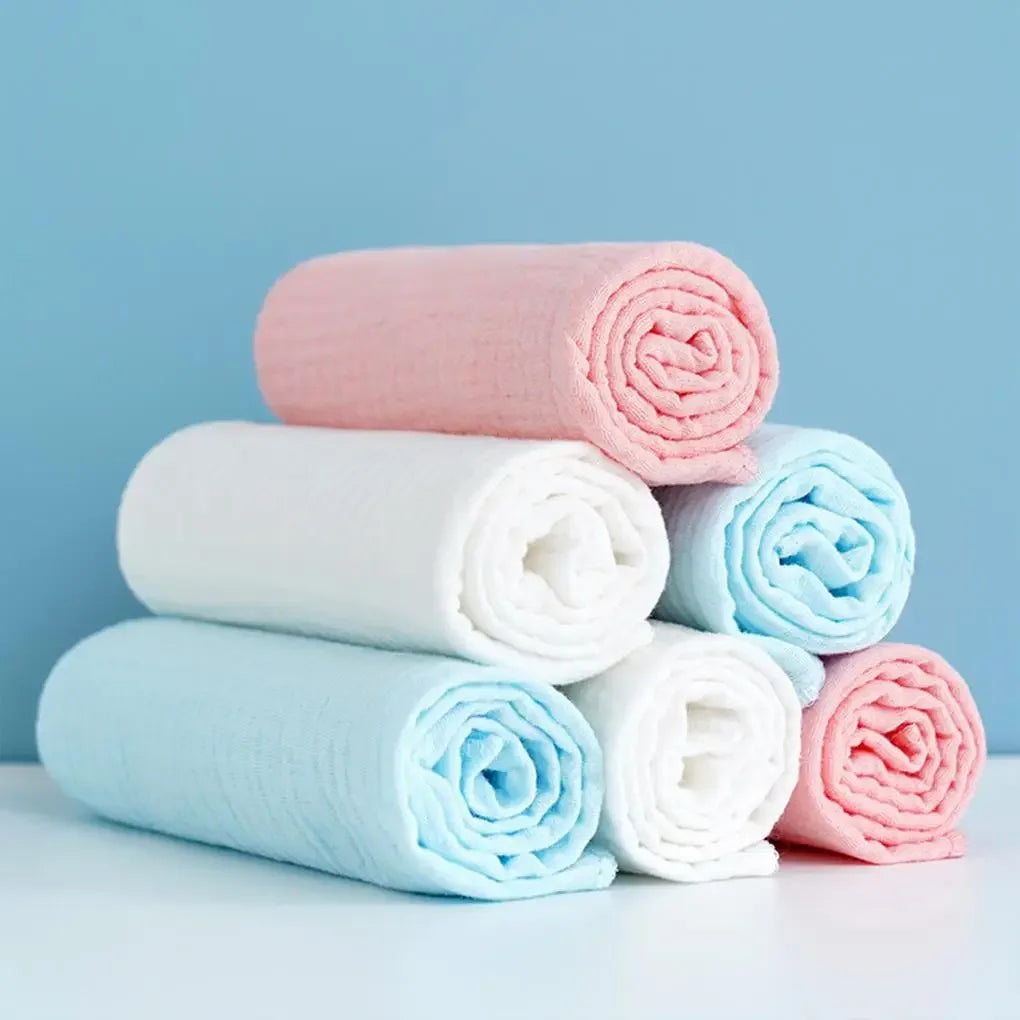 5-10PCS Baby Gauze Diapers 100% Cotton Baby Nappy for Newborn Changing 43x45cm Washable Reusable Double Layer Soft Baby Towels
