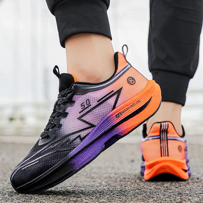 Marathon Men Sports Running Shoes Carbon Board Air Cushion Breathable Lightweight Women's Comfortable Athletic Nonskid Sneakers
