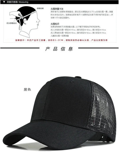 Big Head Man Large Size Mesh Baseball Hats Outdoors Plus Size Sport Caps Dad Oversize Trucker Cap 56-61cm 62-66cm