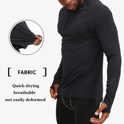 Men's Fitness T-Shirt - Long Sleeve Quick Dry Breathable Running Shirt for Sportswear