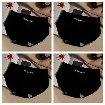 4Pcs/Set Cotton Panties Women Mid Waist Briefs Breathable Intimates Breathable Comfort Underwear M-2XL Soft Panties