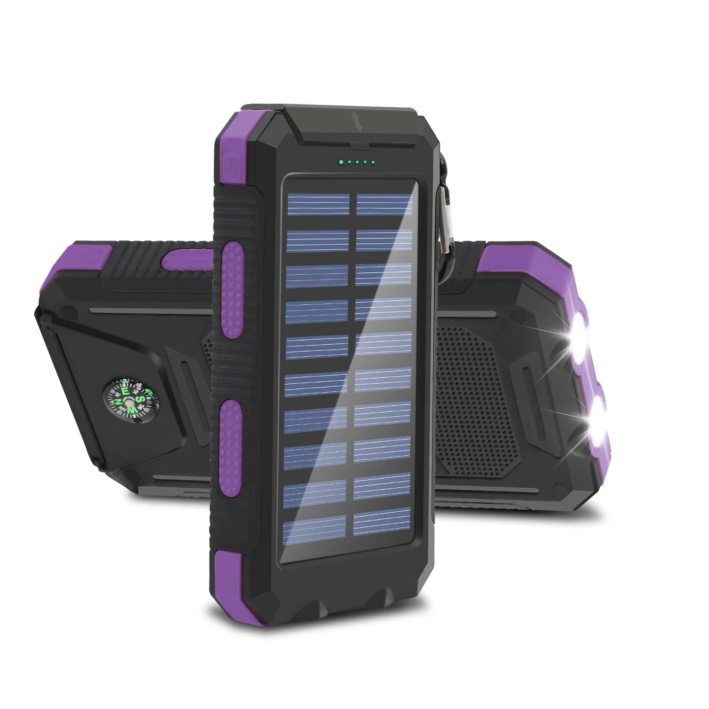 20000mAh Solar Power Bank Large Capacity Portable Outdoor Fast Charging Built-in Li-polymer Battery LDE Light for iphone Samsung