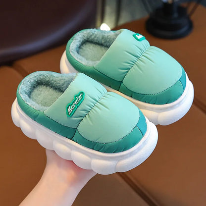 Children Winter Slippers - Waterproof Kids Cotton Slippers | Warm Woolen Home Shoes