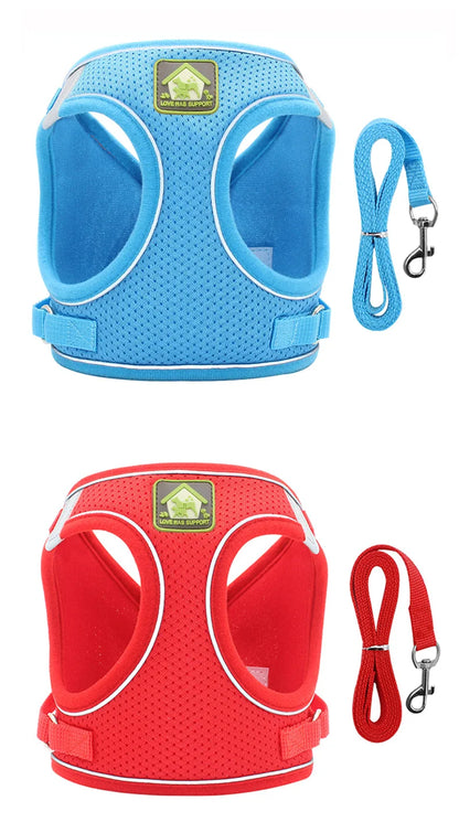 Dog Harness Small Medium Sized Dog Vest Style Leash Reflective Puppy Summer Breathable Harnesses Pet Supplies Dog Collar Corgi