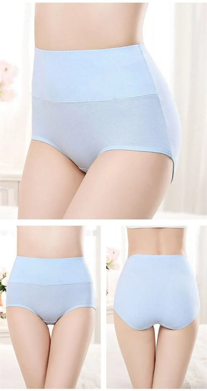 5PCS High Waist Cotton Panties Women Body Shaper Underwear Plus Size XL-4XL Fashion Girls Briefs Seamless Sexy Female Lingerie