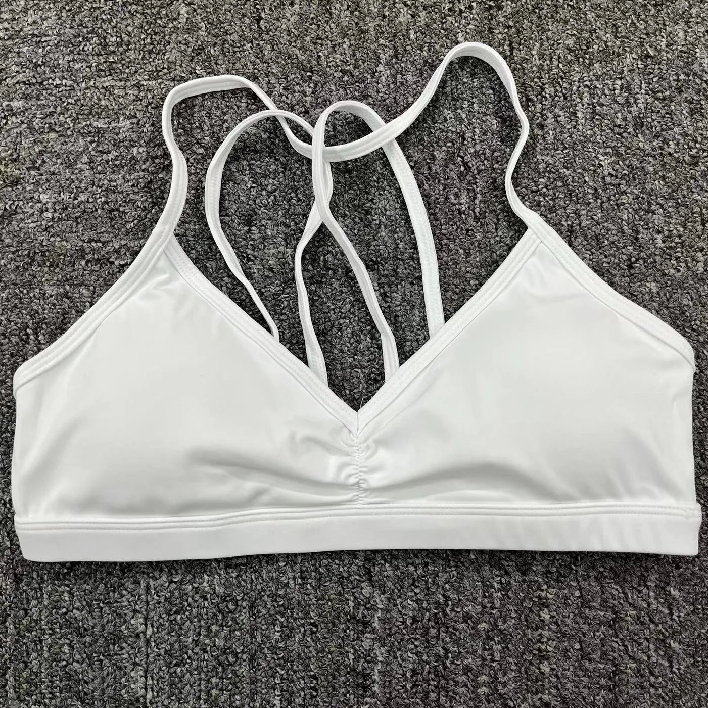Yoga Sports Bra - Lightweight Nylon Spandex Multi Wear Crop Top with Removable Straps