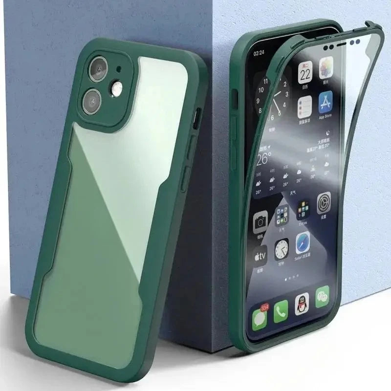 360 Full Body Front+Back Clear Protection Case For iPhone 17 16 Pro Max 13 14 15 Plus 11 12Pro Shell-membrane Shockproof Cover