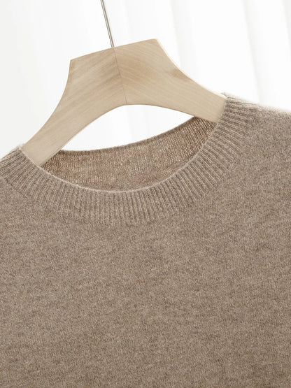 Men Classical T-shirt 100% Merino Wool Sweater O-neck Short Sleeve Pullover Smart Casual Basic Clothing Cashmere Knitwear Tops