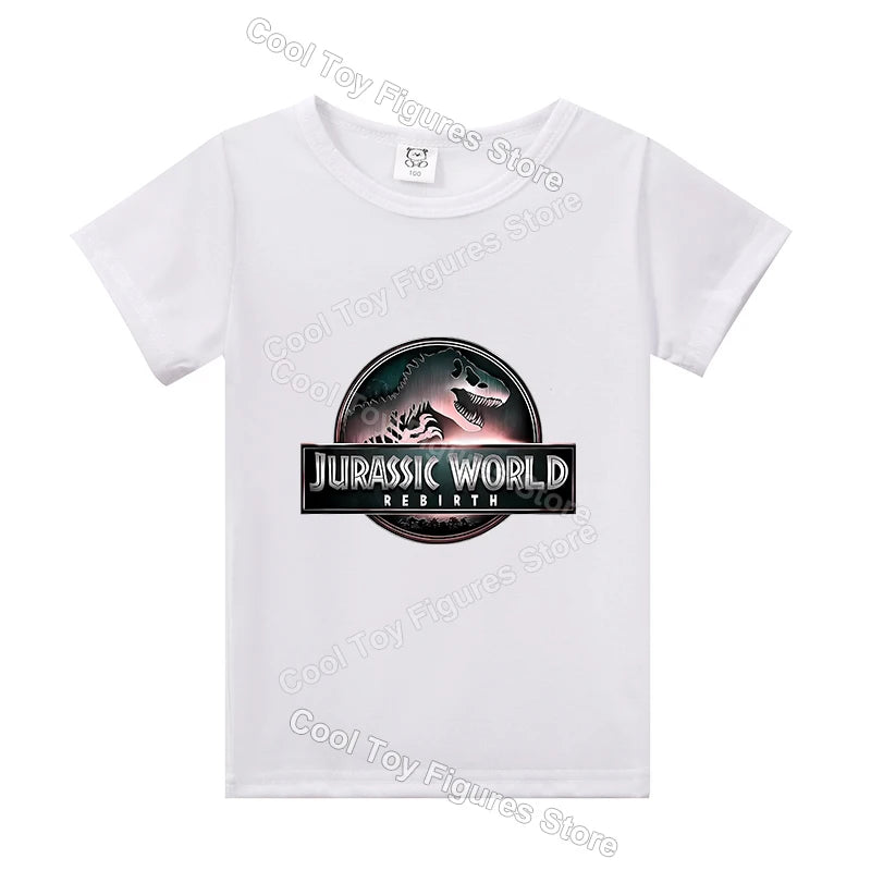 Jurassics World Series Kids Clothes Short Sleeve Summer Hot Movies T-shirt Dinosaur Park Boys Girls Base Top Trend Birthday Gift