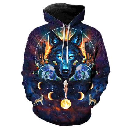 3D Wolf Hoodies Men Hooded Animal Printed Hoodie Sweatshirts Tracksuits Man/women Jackets Funny Hoody DropShipping
