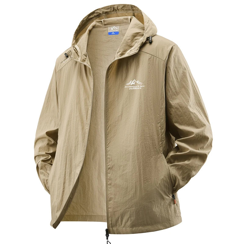 Summer Waterproof Hiking Jackets Men Fishing Cycling Hooded Gym Sports Running Coat Outdoor Sun-Protective Thin Jacket Clothing