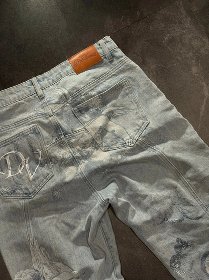 Y2k Angel Baggy Jeans Retro High Street Cupids Arrow Men Women Pants American Hip Hop Streetwear Unisex Casual Straight Jeans
