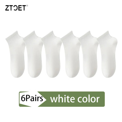 High Quality 6Pairs Men Socks Short Combed Cotton Mesh Breathable Odor proof and antibacterial Spring Summer for Male sock New