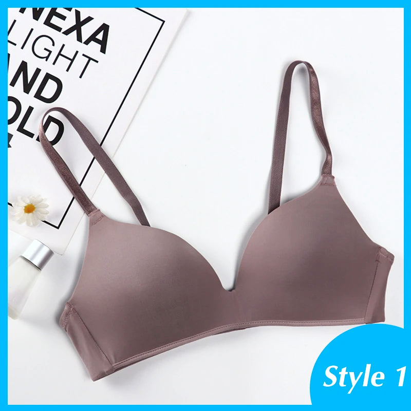 Seamless Push Up Bras - Wire Free A B Cup Bra With Adjustable Straps