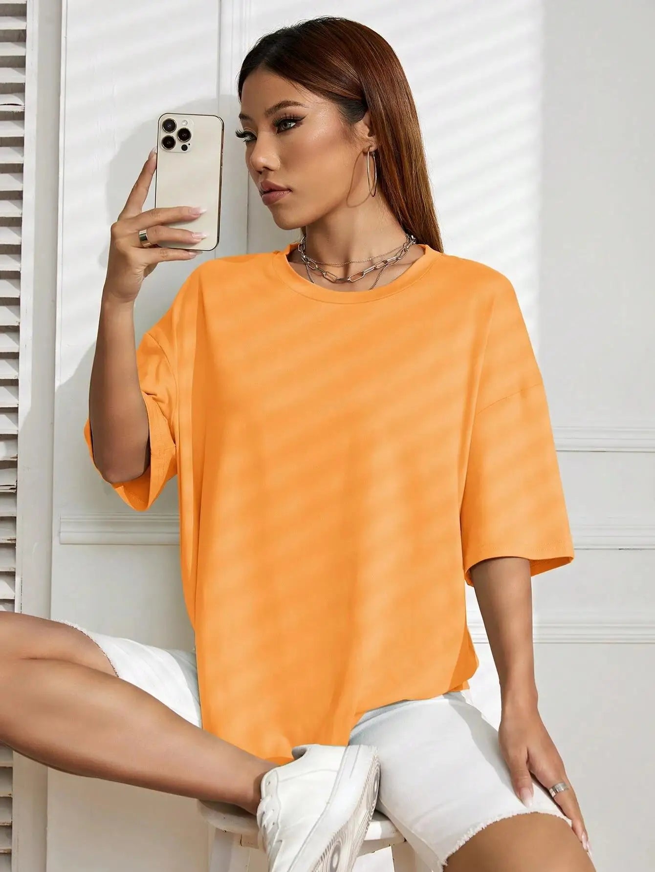 100% Cotton Solid Color Summer Womens T Shirt Street Hip Hop T-Shirts Loose Casual Short Sleeve Comfortable Fashion Tee Tops