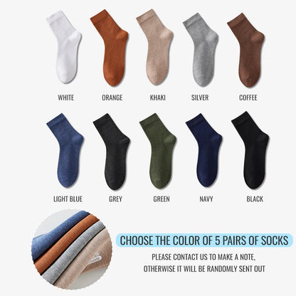 Antibacterial Bamboo Socks – Men’s Business Dress Socks, Thin Deodorant Crew, 5-Pack